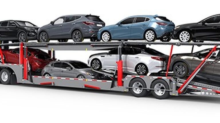 Car carrier trailer showing per mile transport efficiency